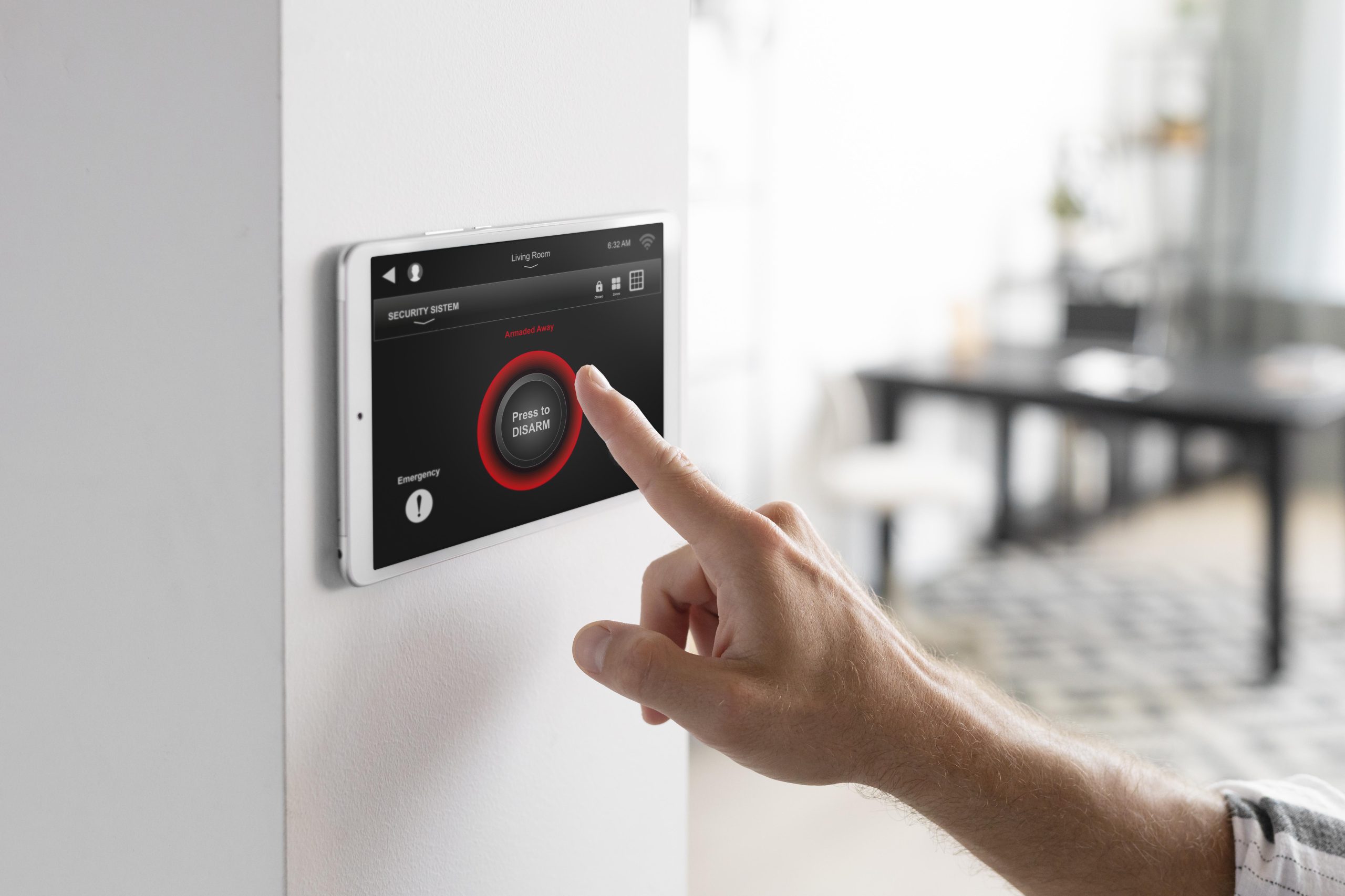 man using tablet his smart home