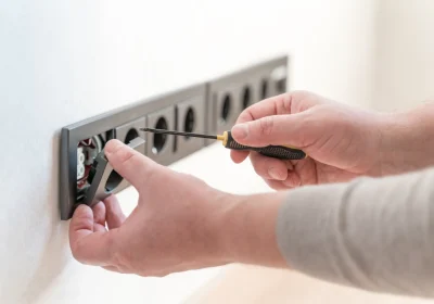 electrician installs sockets in the wall of a new 2025 03 09 07 39 42 utc